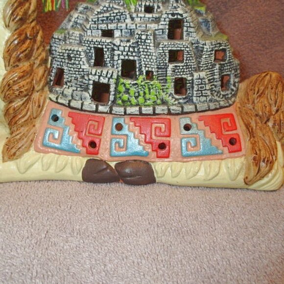 3D Peruvian LLAMA Inca INCENSE Smoker CANDLE Holder ART POTTERY Machu Picchu - Picture 4 of 10